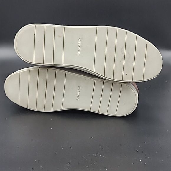 Vince Cantara Leather Slip On Sneakers Burgundy Size 9 US 39 EU Platform Knit - Picture 8 of 14